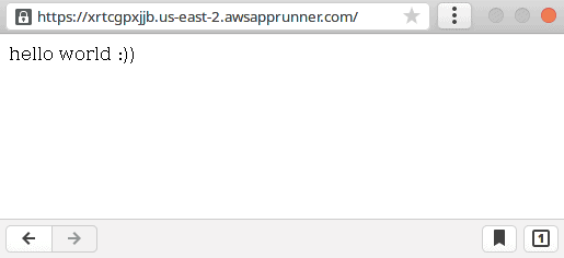 Example output of the service